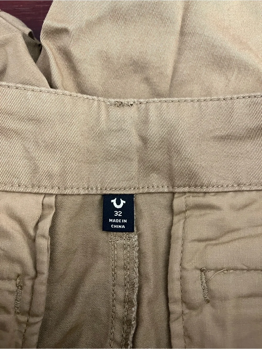 True Religion Mens Cotton  Cargo Shorts Portobello 105030 Khaki Size 32 $129